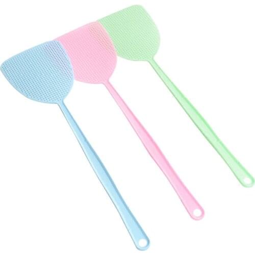 Household Summer Durable Mesh Long Handle Manual Plastic Fly Swatter Mosquito Swatter