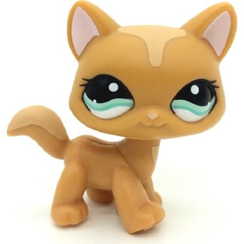 LPS Old Pet Shop Toys BULLDOG Dog 881 Bronw Dog With Pink Eyes Old Original Model Toy For Kids Christmas Gift