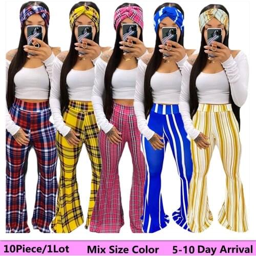 S-xl Mix Size Color Bulk Items Wholesale Lots 3 Piece Sets Women Bodycon Crop Top Flared Pants Scarf Tracksuit 5-10 Day Arrival