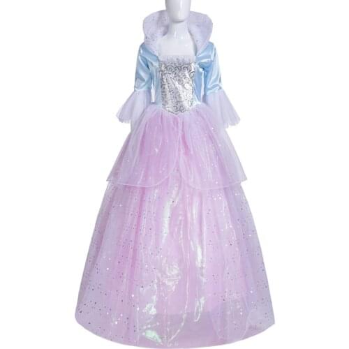 Movie Cinderella Fairy Godmother Cosplay Costume Adult Women Princess Dress Fancy Halloween Ball Gown