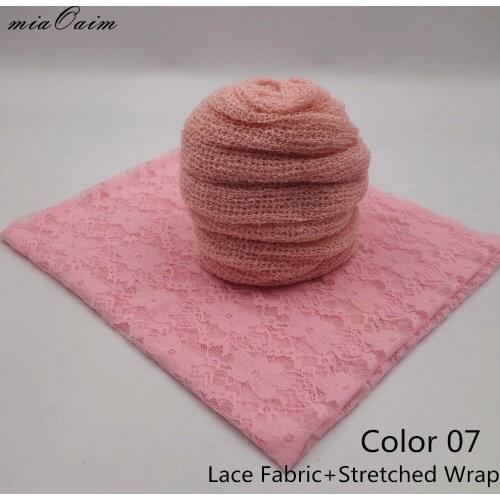 Lace Backdrop+Knit Stretch Wrap Full Set Newborn Photography Props Baby Studio Photo Backdrop Accessories Cocoon Infant Scarf
