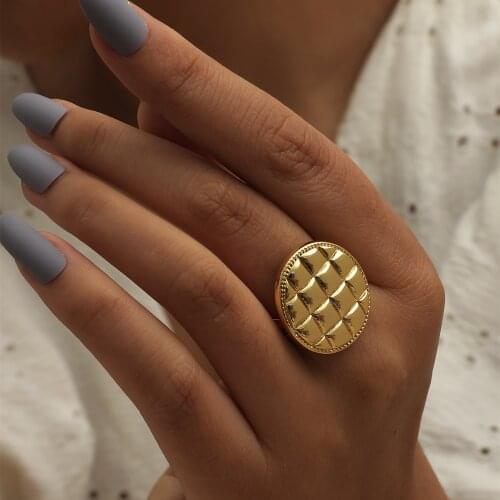 MANGOSKY Fashion Style Square Shape Adjustable Ring For Women