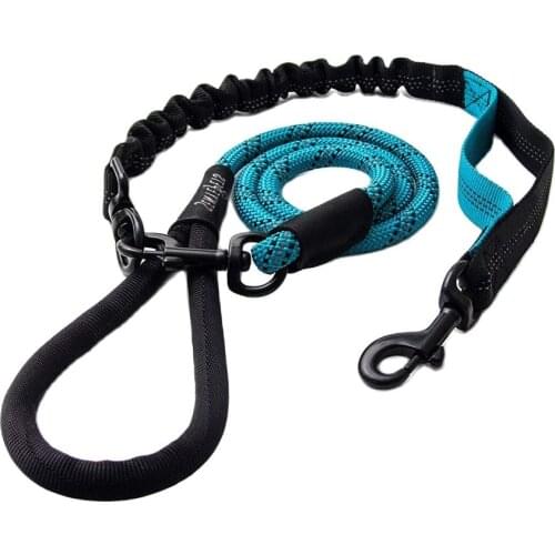 Dog Leash No Tangle Double Dog Walking Training Leash Adjustable Comfortable Shock Absorbing Reflective Nylon Dog Leash Double