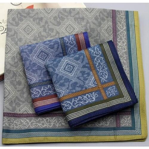 3pcs Mens Plaid Wedding Handkerchiefs 100% Cotton Man Pocket Towel Square Hanky 43 x 43cm