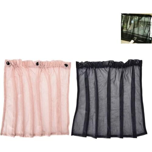 1 Pair Car UV Protection Side Window Curtain Sunshade Sunscreen Curtain Beige