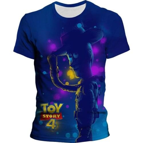2021 New Pixar Toy Story 3D Cartoon Mens Short Sleeve T-shirt Cotton Kids Baby Boy Girl Buzz Woody Summer Clothes Top Tee
