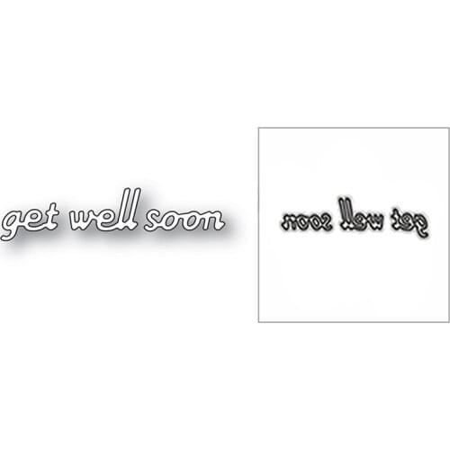 New Get Well Soon Word Manuscript 2020 Metal Cutting Dies for DIY Scrapbooking and Card Making Decor Embossing Craft No Stamps