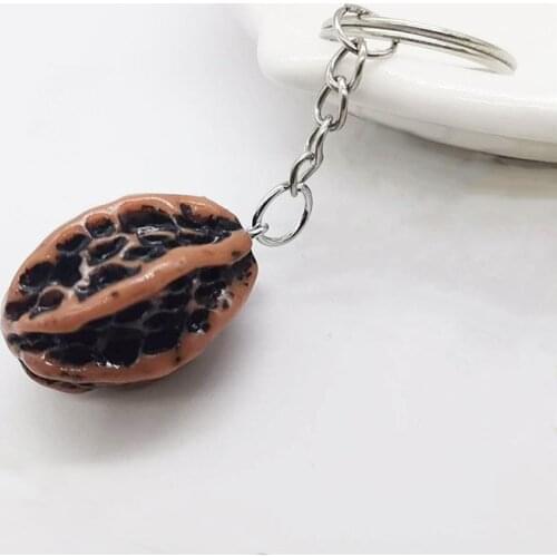 New Cute Lifelike Nut Pendant Jewelry Keychains Resin Car Walnut Keyrings Key Holder Fashion Women Simulation Food Accessories