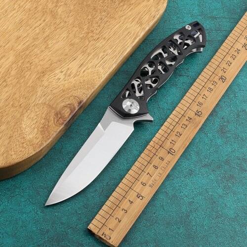 New 8Cr13 folding knife G10 blade + portable steel handle pocket kitchen knife camping hunting survival fruit knife tool