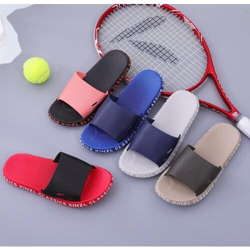 Plastic Slippers Mens Bath Non-Slip Bathroom Slippers Couples Indoor Home Slippers Contrasting Color Slippers Wear-Resistant