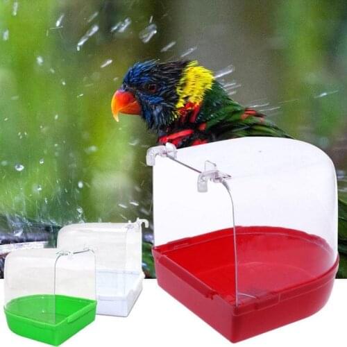Bird Bathub Budgie Peony Parrot Bath Tub Box Pet Cleaning Tool Products Birds Cage Supplies Plastic Shower Tubs Accessories Spot