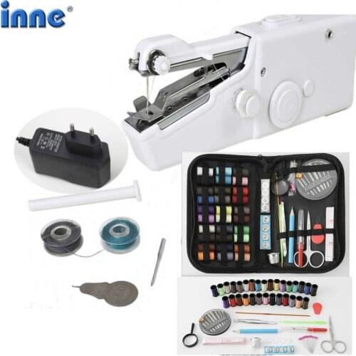 INNE Hand Sewing Machine Mini Portable Assistant Household Cordless Electric Stitch Needlework Set For Quick Repairs DIY Clothes