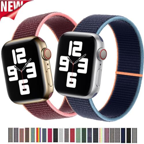 Loop Nylon fabric Strap Bracelet For Apple Watch Band 38mm 40mm 42mm 44mm For Iwatch Series 6 5 4 3 Se Sport Wristband