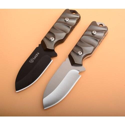 Rose Deer Tactical Survial Self-Defense Straight Knife ABS Handle Fixed Blade Knife for Climbing, Riding, Camping