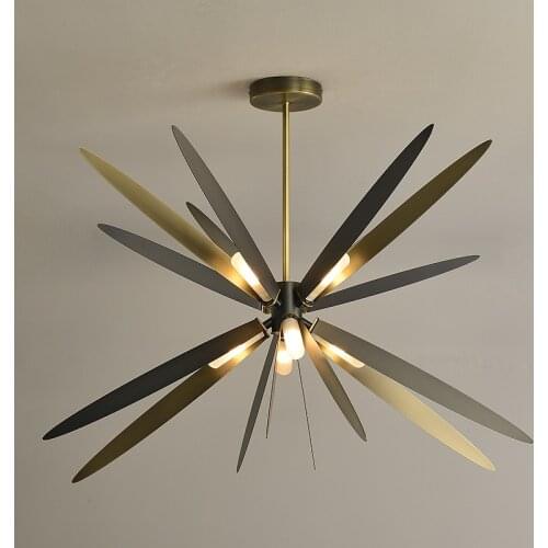 FKL Nordic Black LED Chandelier Lighting Creative Art Dragonfly Designer For Villa Living Dining Room Bedroom Home Fixtures