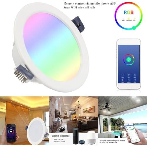 10W RGBW Smart WiFi LED Downlight led Ceiling led Light Lamp Smart Indoor Living Room Voice Control For Alexa/Google Home