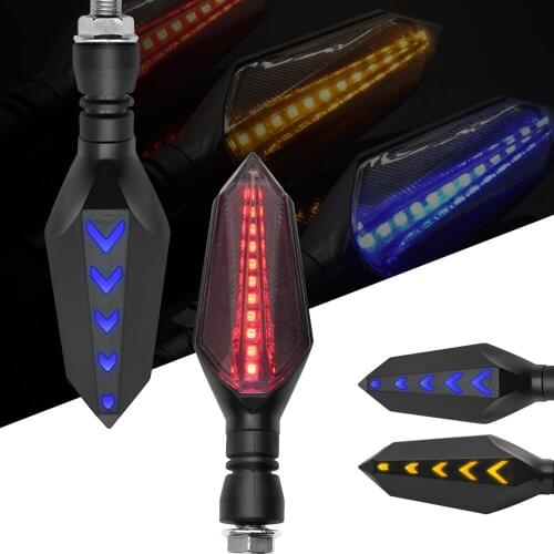 Motorcycle Signal Light LED Turn Flowing Water Blinker Flashing Indicator Bendable Tail Stop Signal Cafe Racer Motorcycle Parts