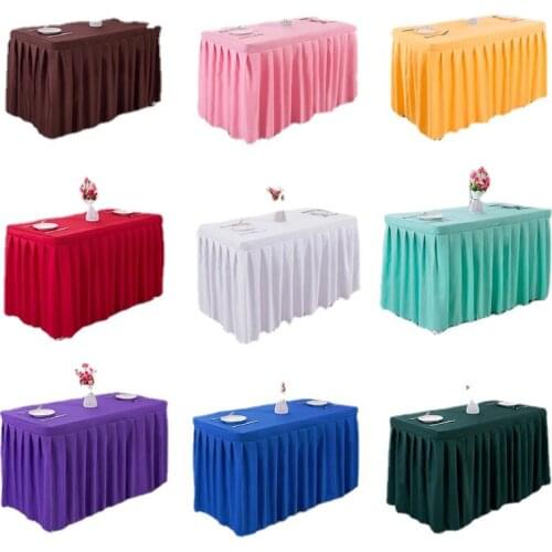 Hotel conference room table skirt polyester wedding table cover home table cloth