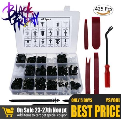 418pcs Auto Fastener Clip Mixed Car Body Push Retainer Pin Rivet Bumper Door Trim Panel Retainer Fastener Kit