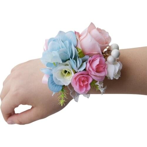 1pcs Bride Wrist Decor Rose Flower Wedding Party Bridesmaid hand Ornament Bouquet