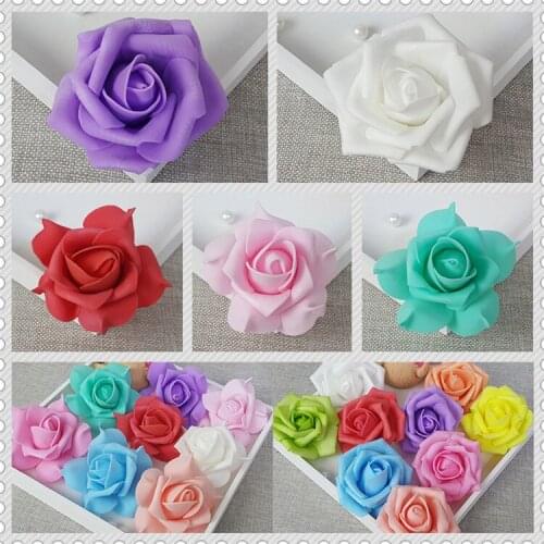 Hot 10PCS 7CM Artificial PE Foam Rose Flower Head Handmade DIY Wedding Home Party Decoration Scrapbooking Fake Flower 13 colors