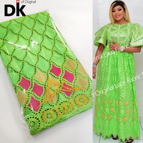 2.5 Yards 2021 New Design Afrian Fabric Basin Riche Gextczer Senegal Embroidered 100% Cotton Elegant Nigerian Wedding Material