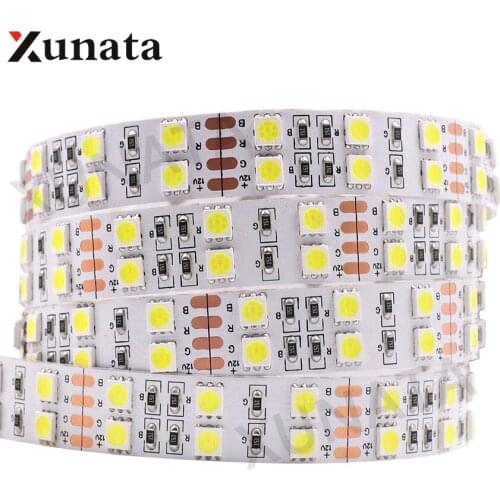 5m 12V 24V 5050 120Leds/m Led Strip Double Row Warm White/White/RGB Silicone Tube Waterproof Flexible LED Light