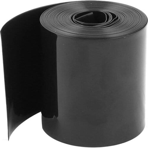 70mm / 44mm PVC Heat Shrink tubing 5m for 18650 Battery Pack Black