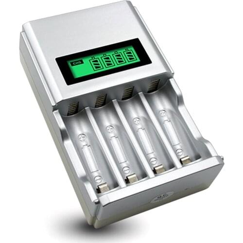 903 4 Slots LCD Display EU US Intelligent Battery Charger For AA / AAA NiCd NiMh Rechargeable Batteries