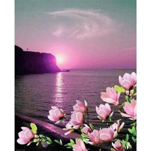 Diamond Mosaic FlowerSea Full Square/Round Diamond Embroidery Landscape Diamond Painting Pictures of Rhinestones Home Decoration