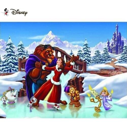 Disney Square/Round Drill 5D DIY Diamond Painting "Cartoon beauty beast" Embroidery Cross Stitch Full Rhinestone Decor A30846