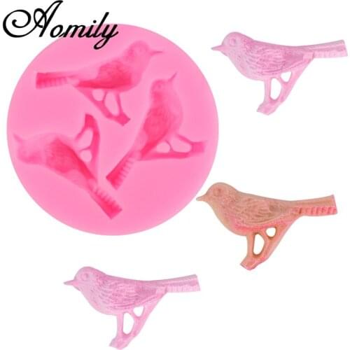 Aomily Sparrow Birds Shaped Silicone Molds DIY Handmade Fondant Cake Mold Sugar Jelly Craft Chocolate Molds Moulds Cake Tools
