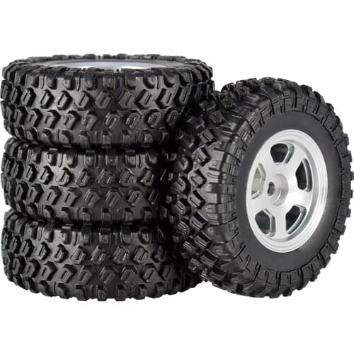 AUSTARHOBBY 4PCS 49*18mm Micro Wheel Metal Beadlock Rims Rubber Tires for 1/24 RC Crawler Car Axial SCX24 90081 RGT Upgrade Part