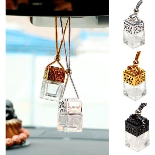 Car Air Freshener Scent Perfume Bottle Ornament Essential Oil Diffuser Fragrance Hanging Empty Bottle Decor Interior Accessories