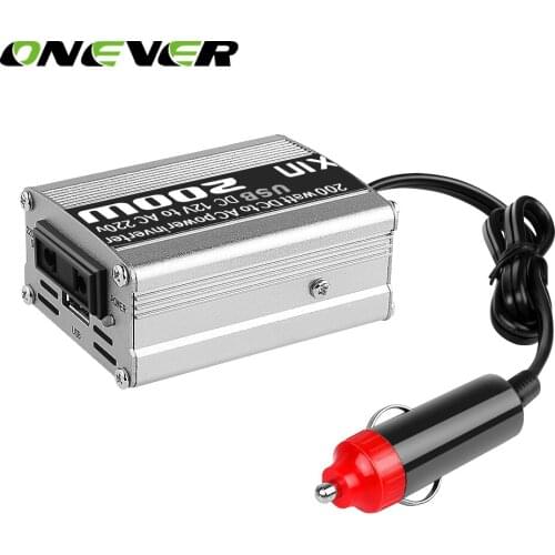 Onever 200W Car Auto Power Inverter Converter Adapter Adaptor 12V DC To AC 220V USB Car Styling Car Charger For All Car