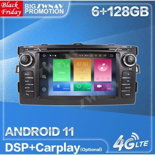 Carplay 6+128G Android 11 Radio Receiver For Toyota Auris 2006 2007-2012 Car GPS Multimedia Audio Stereo Video Player Head Unit
