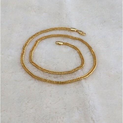 10 K Yellow Solid Gold GF 6MM Double Cuban Curb Italian Link Chain Necklace 20 Inches