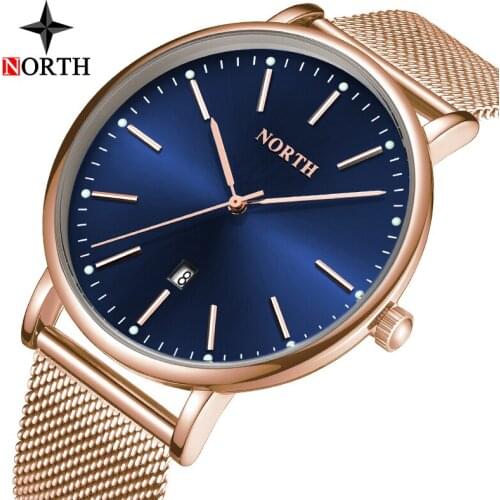 NORTH Watch Men Luxury Brand Fashion Casual Watches Quartz Business Steel Mesh Waterproof Mens Watches Male Relogio Masculino