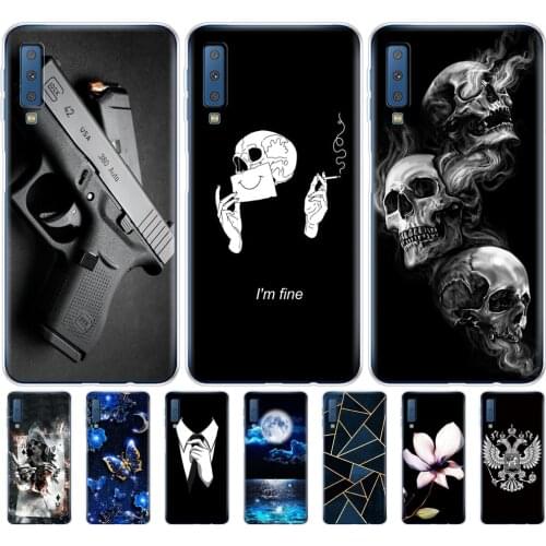 Cases For Samsung Galaxy A7 2018 Phone Cover silicon Colorful Printing Back Case Cover For Samsung A7 2018 A750 A750F 6.0 Inch