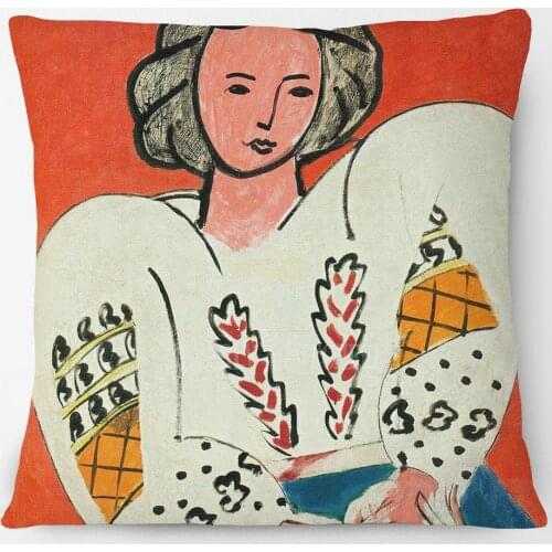 Henri Matisse Colour Paintings Art Cushion Covers Harmony in Red The Sailor Cushion Cover Decorative Polyester Pillowcase