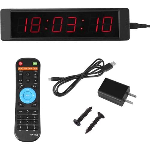 Home Office LED Remote Control Wall Clock High Precision Timer Stopwatch Electronic Counter For Gym Fitness Training Aid Tool
