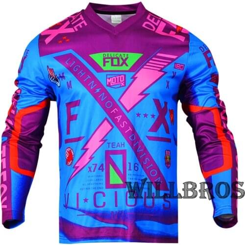Delicate Fox 180 Vicious Jersey Motorbike Motocross Racing Street Moto Riding Long Sleeve For Men