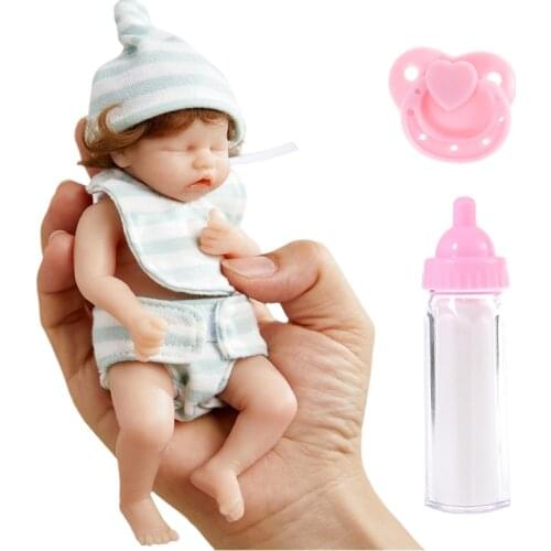 6’’ Baby Girl Doll Reborns Lifelike Doll Lovely Newborn Girl Gift Real Soft Touch Caucasian Doll with Rooted Blonde Hair