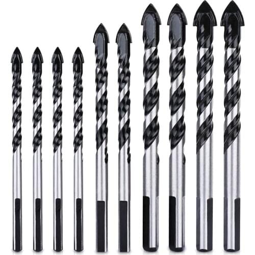 Hot 10PCS Masonry Tile Drill Bit Multi Drill Bit Set Tool for Brick Concrete Wall Wood Plastic Cement Marble Mirror Stone