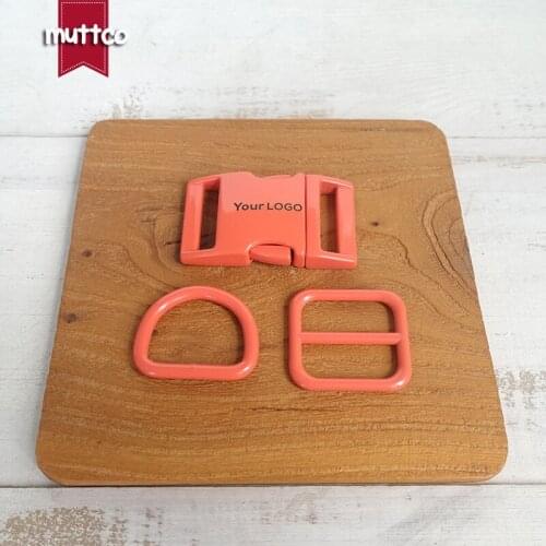 Metal buckle+adjust buckle+D ring/set) High quality DIY dog collar We provide laser engraving service customize LOGO