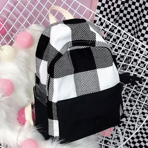 Fashion Plaid Women Backpack Harajuku Bags for Teenager Girls Book Bag Large Capacity Students School Shoulder Bags Travel Purse