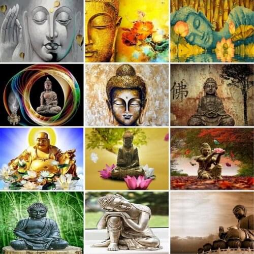 GATYZTORY 60x75cm Painting By Numbers Buddha DIY Paint By Numbers For Adult Frameless Digital Painting On Canvas Unique Gift