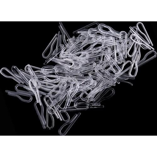 100 Pieces Plastic Clear Shirt Collar Craft Trouser Peg Clips Set