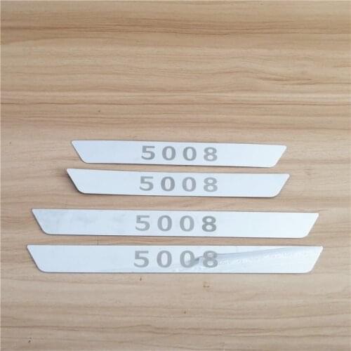 Stainless Steel Door Sill Scuff for Peugeot 206 207 307 308 406 407 508 2008 3008 5008GT Plate car accessories car-styling