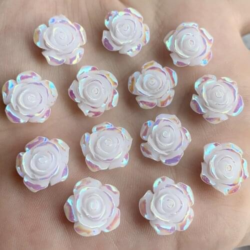 Wholesale 240pcs 15mm DIY Resin 3D Flower Flatback Rhinestone Wedding decorate Buttons For Craft Garment -HY300